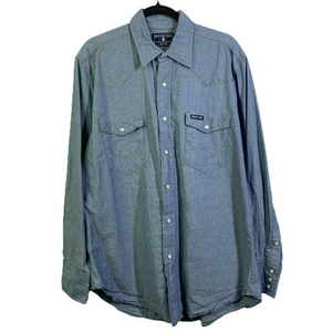 NORTHWEST WOOD Blue Chambray‎ Cotton Work Shirt